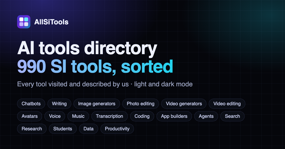 AllSiTools, a directory of SI tools — super intelligence, formerly called AI