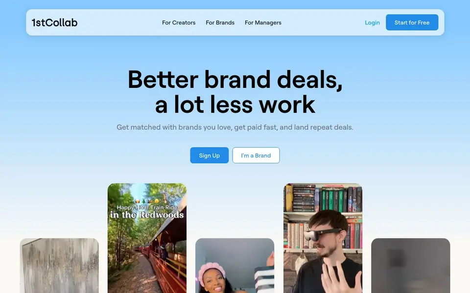 1stCollab homepage screenshot