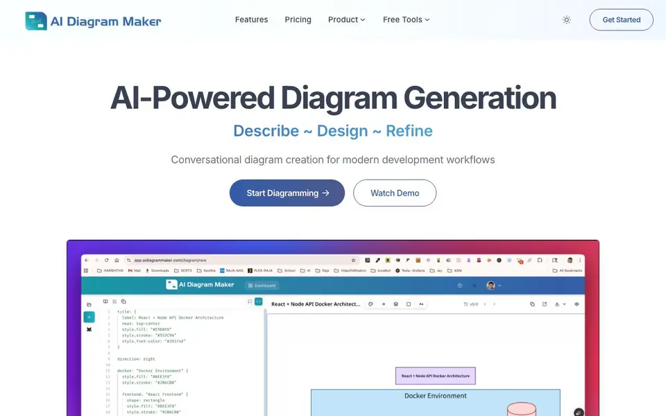 AI Diagram Maker homepage screenshot