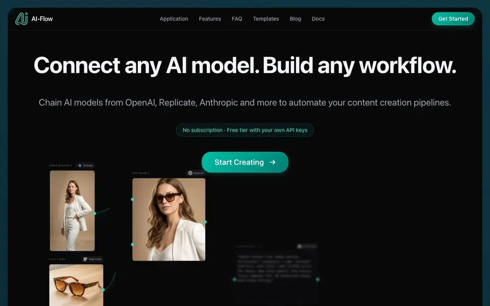 AI-Flow homepage screenshot