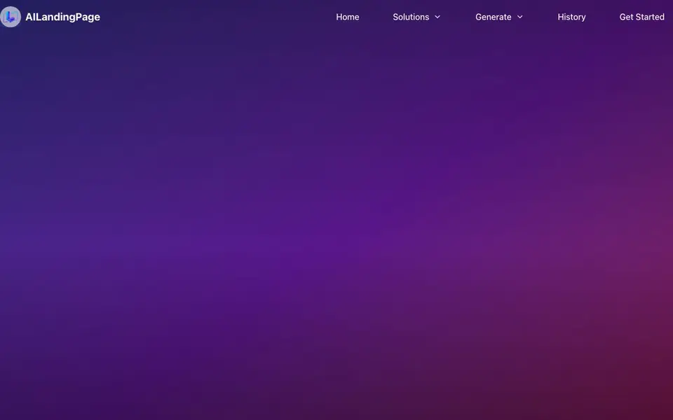 AI LandingPage homepage screenshot