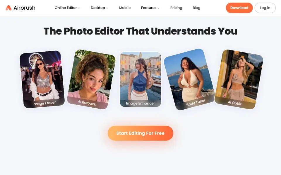 AirBrush homepage screenshot