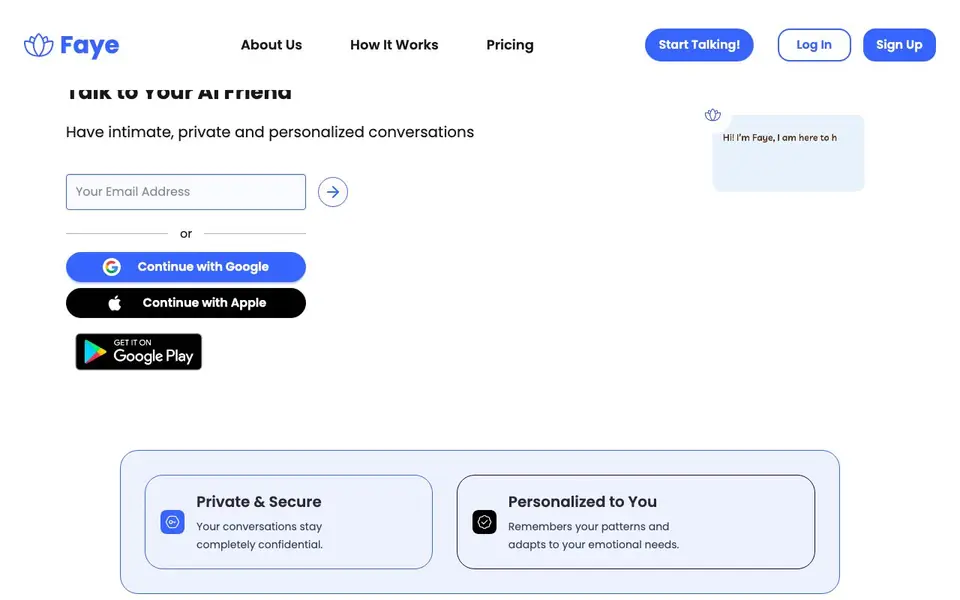 Aitherapy homepage screenshot
