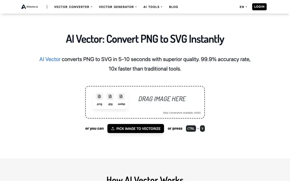 AIVector homepage screenshot