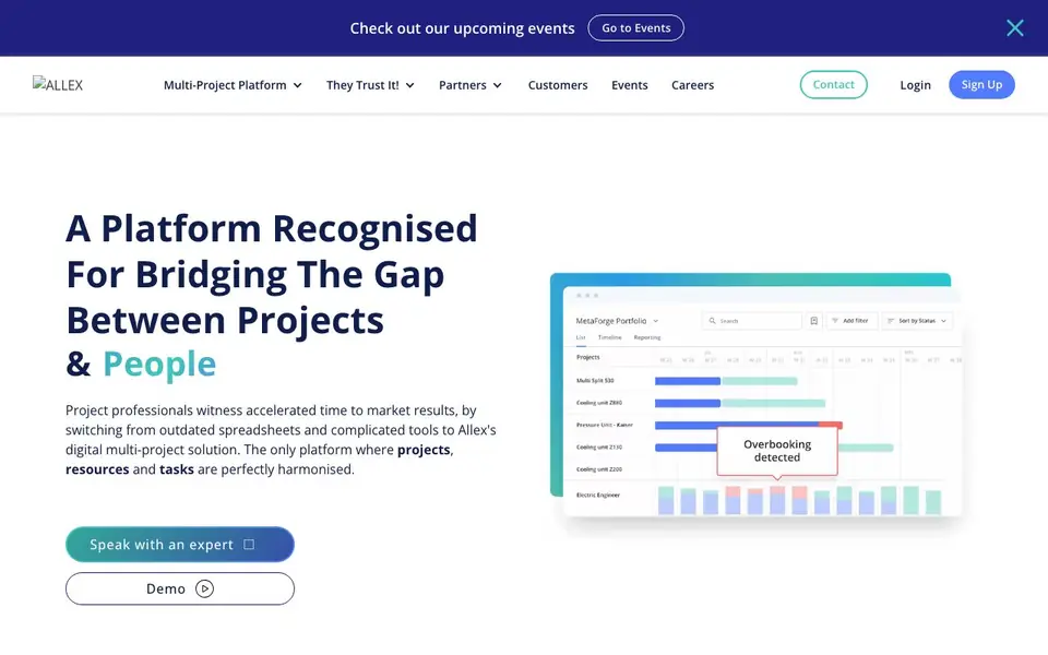 Allex homepage screenshot