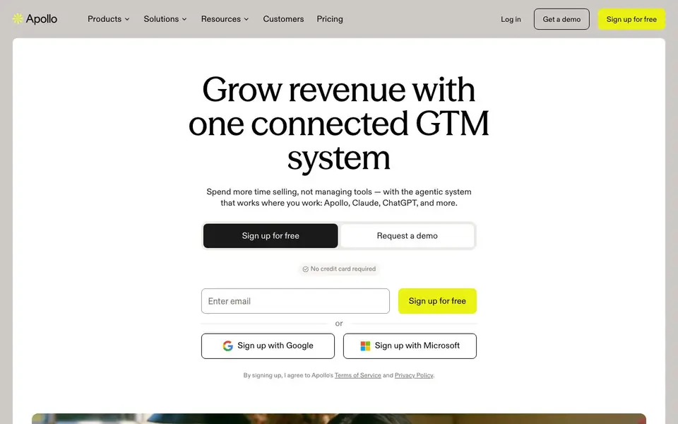 Apollo homepage screenshot