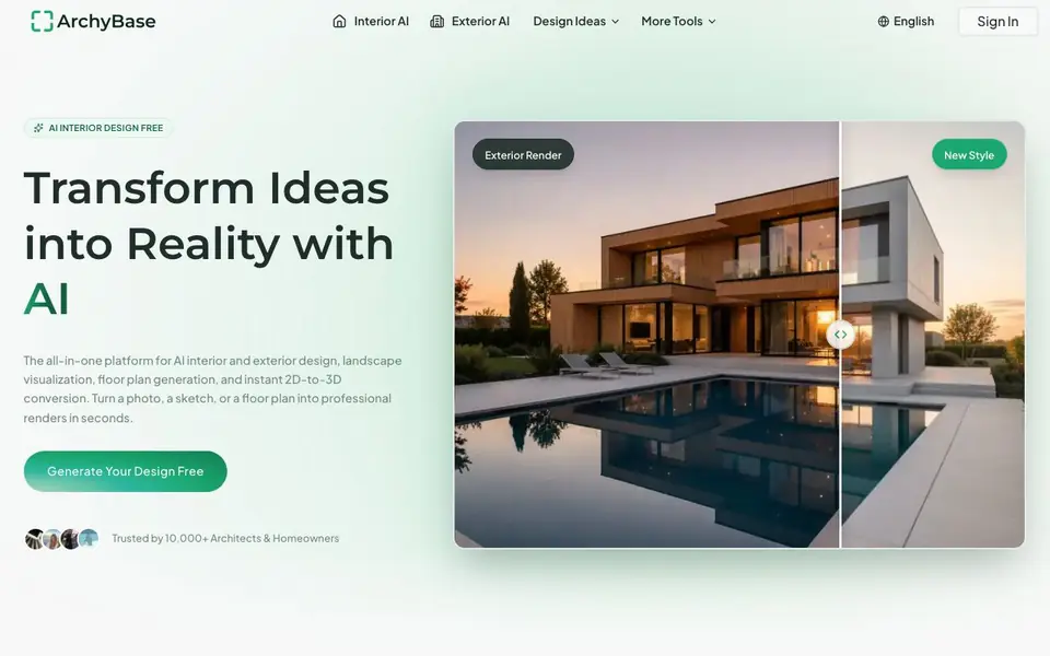 ArchyBase homepage screenshot