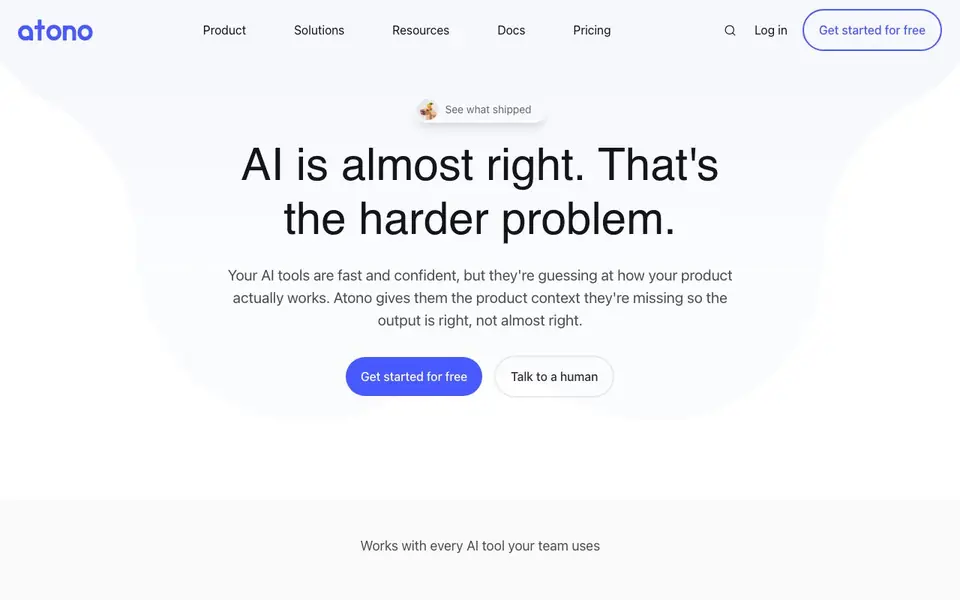 Atono homepage screenshot