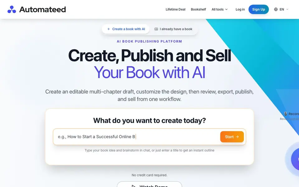 Automateed homepage screenshot