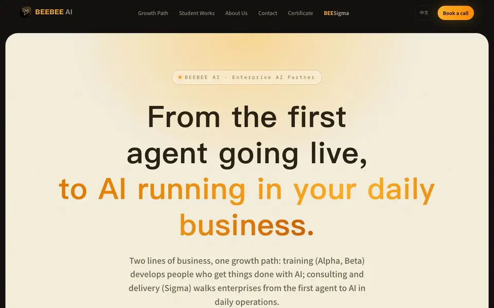 BeeBee AI homepage screenshot