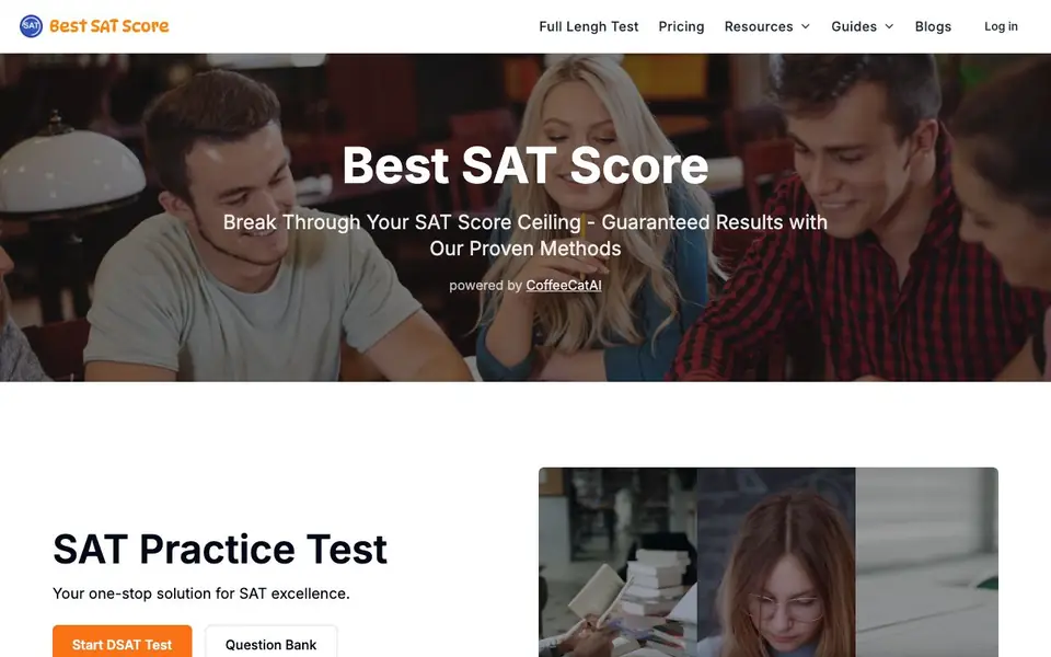 Best SAT Score homepage screenshot
