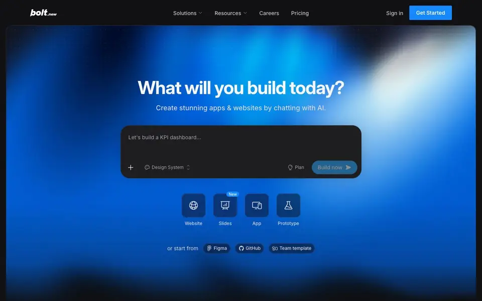 Bolt homepage screenshot