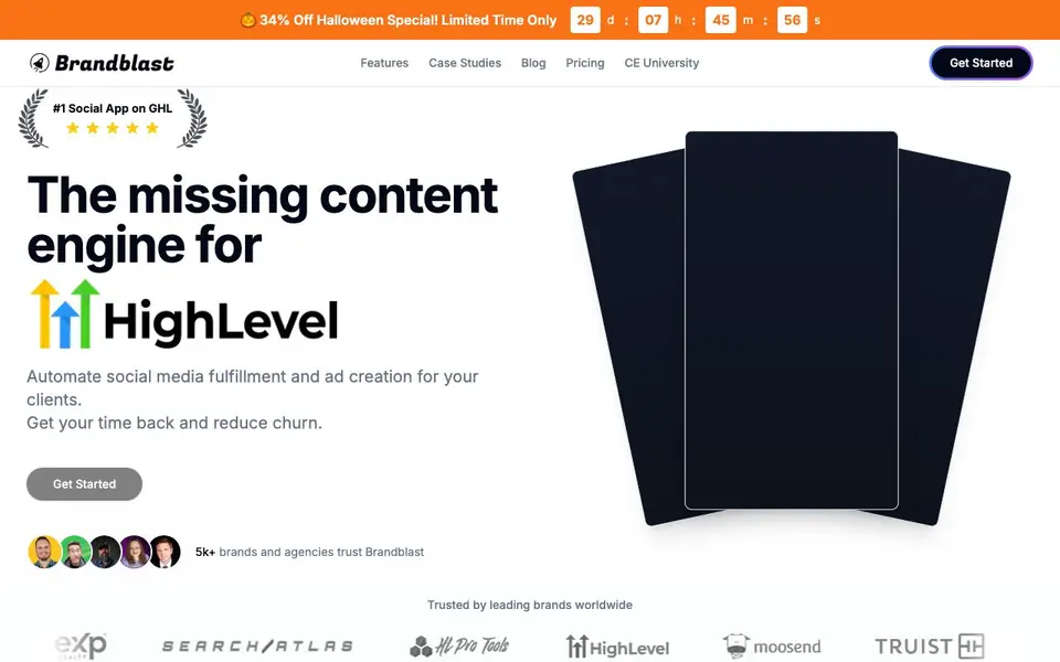 Brandblast homepage screenshot