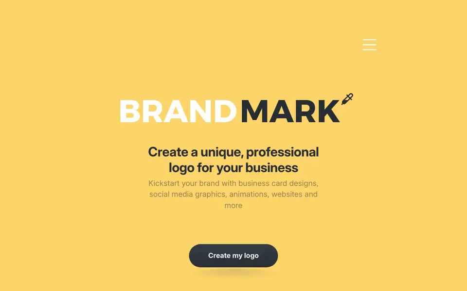 Brandmark Logo Maker homepage screenshot