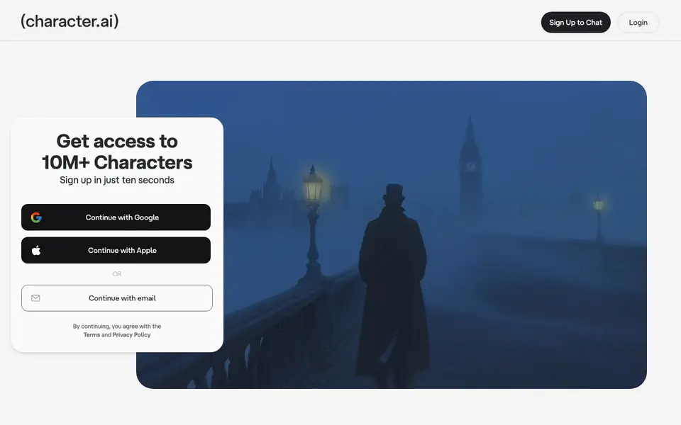 Character.AI homepage screenshot