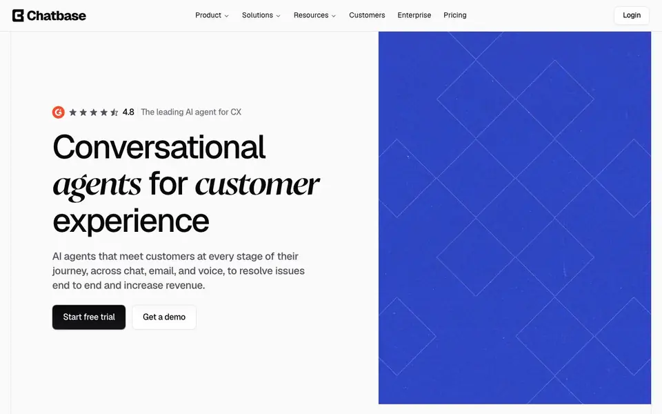 Chatbase homepage screenshot