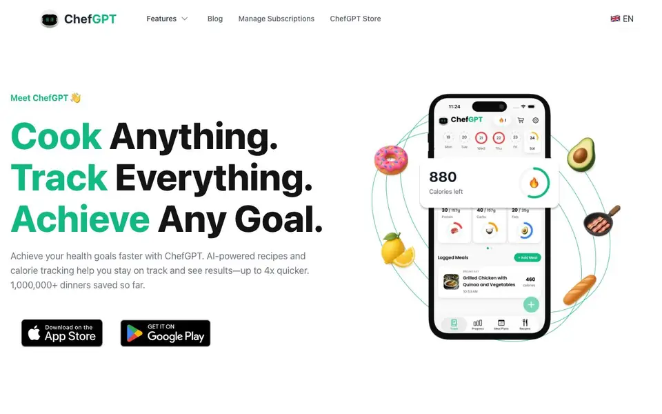 ChefGPT homepage screenshot