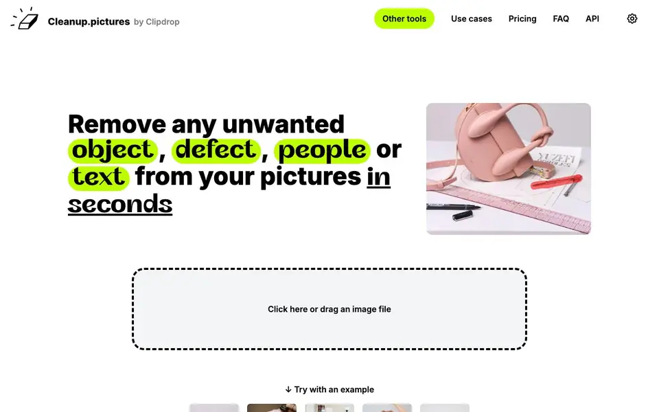 Cleanup.pictures & Clipdrop homepage screenshot