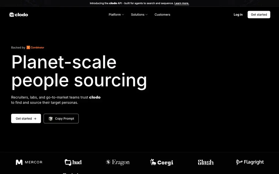 Clodo homepage screenshot