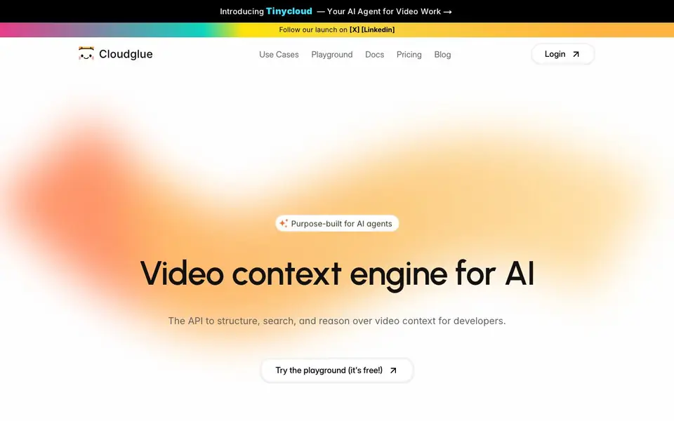 Cloudglue homepage screenshot
