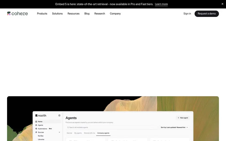 co:here homepage screenshot