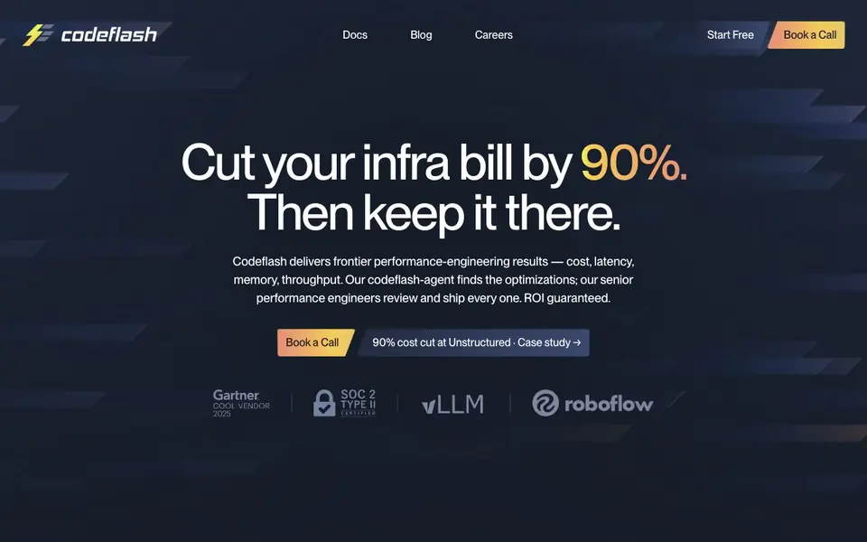 Codeflash homepage screenshot