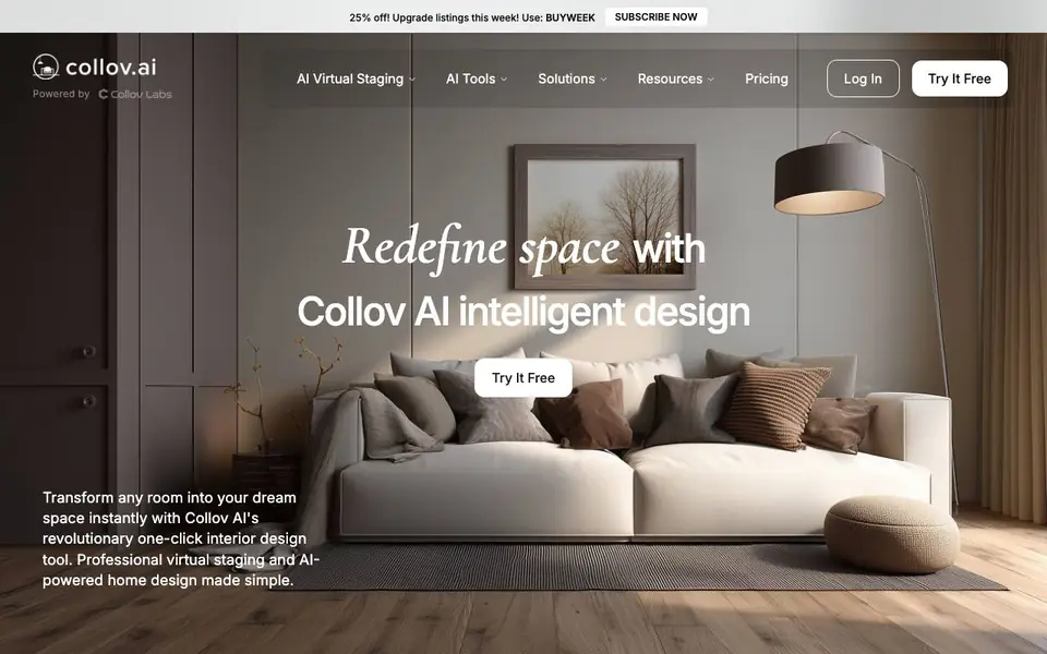 Collov AI homepage screenshot