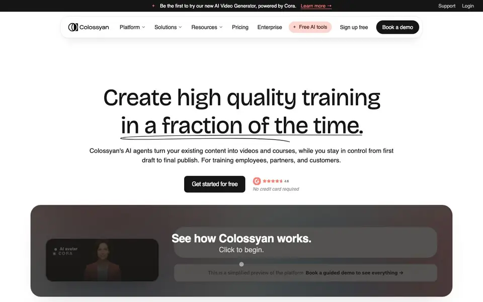 Colossyan Creator homepage screenshot