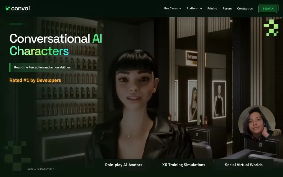 Convai homepage screenshot