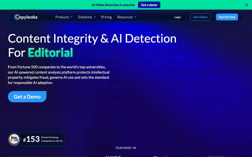 Copyleaks homepage screenshot