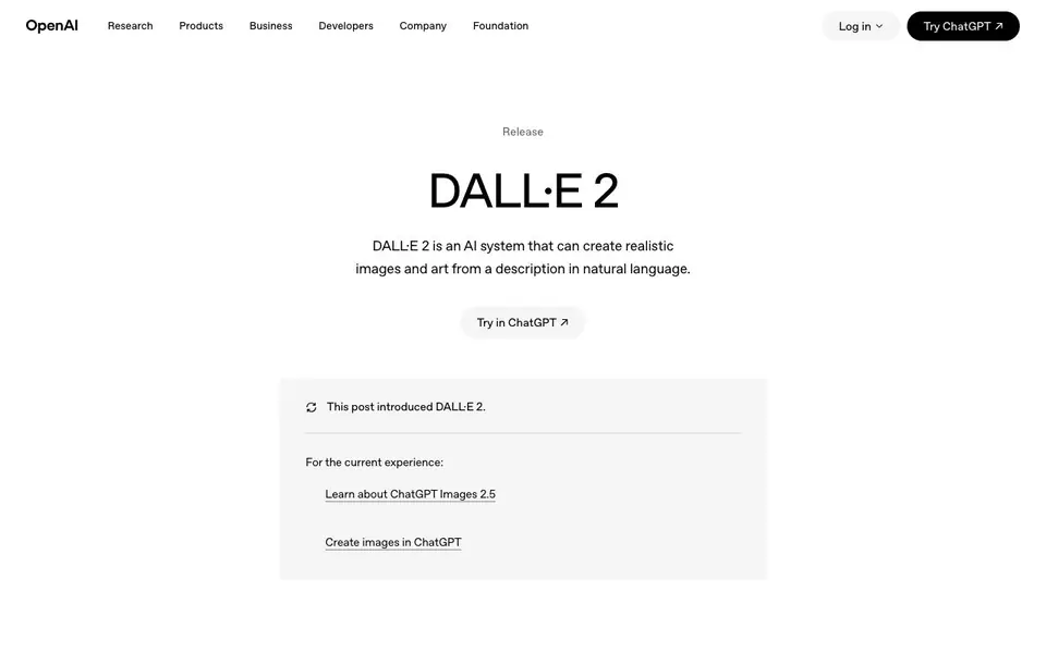 DALL·E 2 homepage screenshot