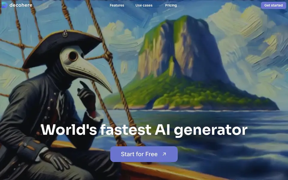 Decohere homepage screenshot