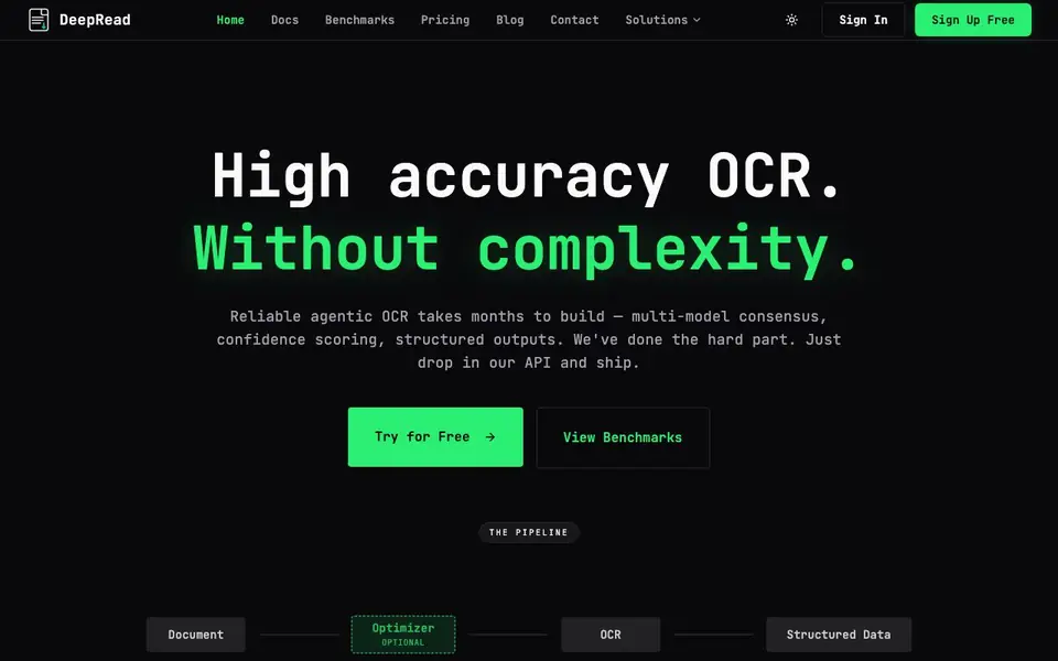DeepRead.Tech homepage screenshot