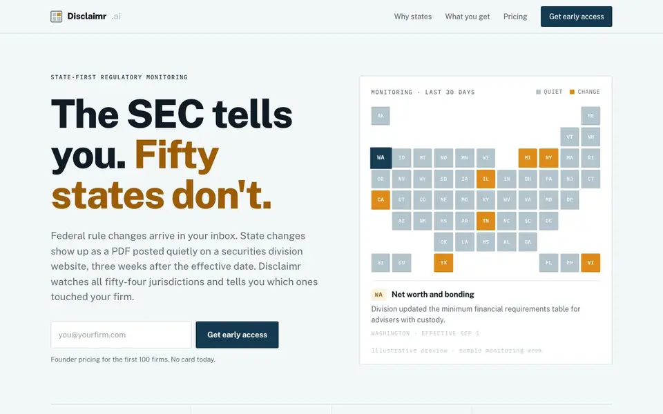 Disclaimr AIv2 homepage screenshot