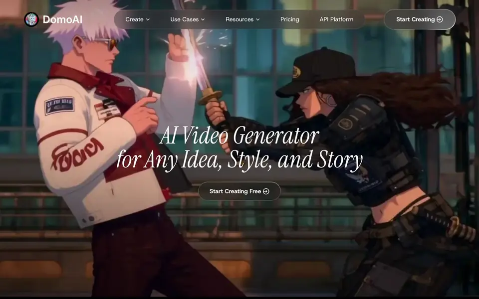 DomoAI homepage screenshot