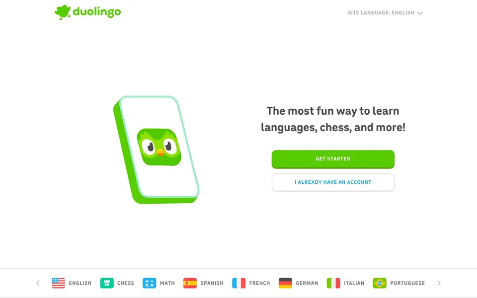 Duolingo Max homepage screenshot