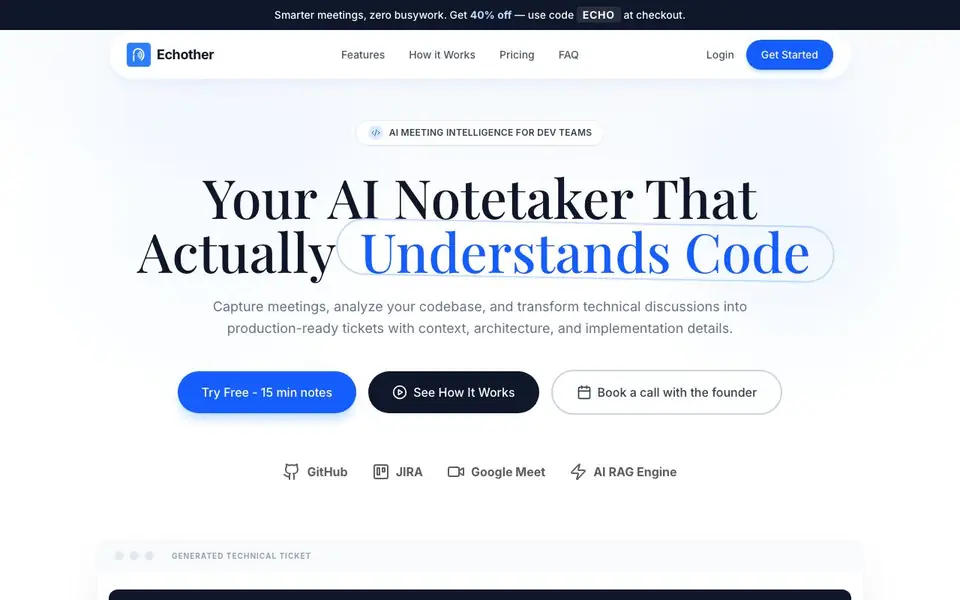 Echother homepage screenshot