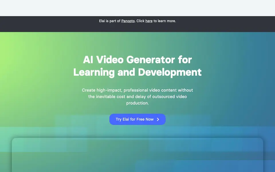 Elai.io homepage screenshot