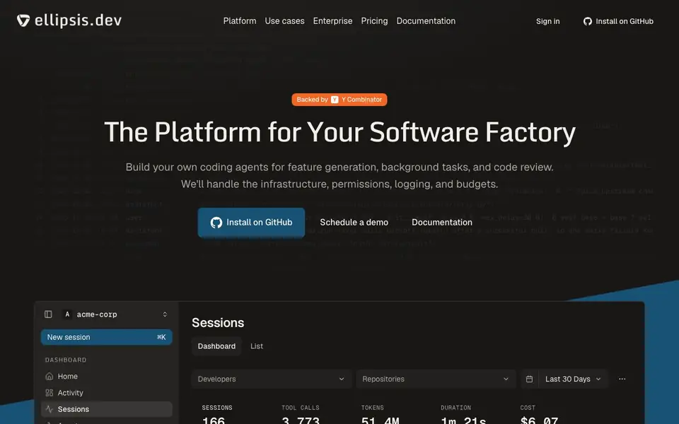 Ellipsis homepage screenshot