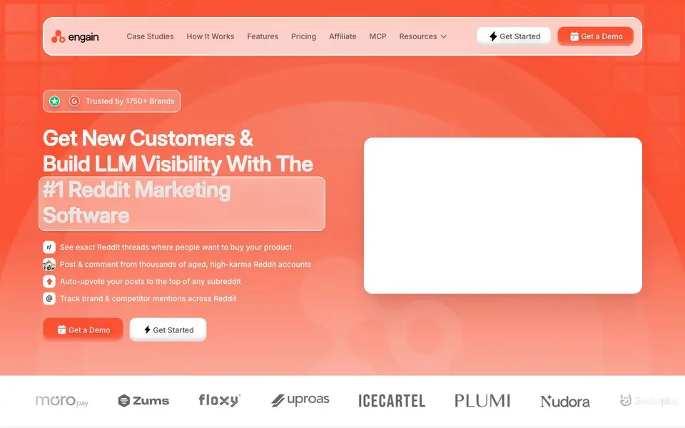 Engain homepage screenshot
