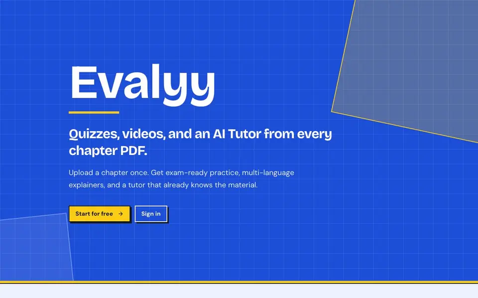 Evalyy homepage screenshot