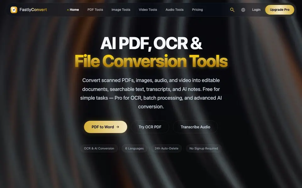 FastlyConvert homepage screenshot