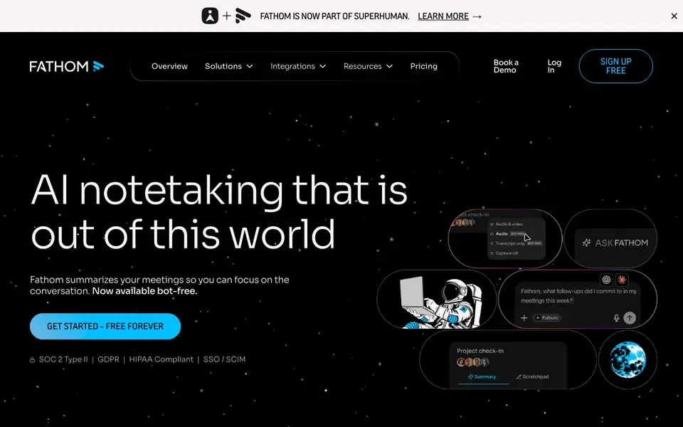 Fathom homepage screenshot