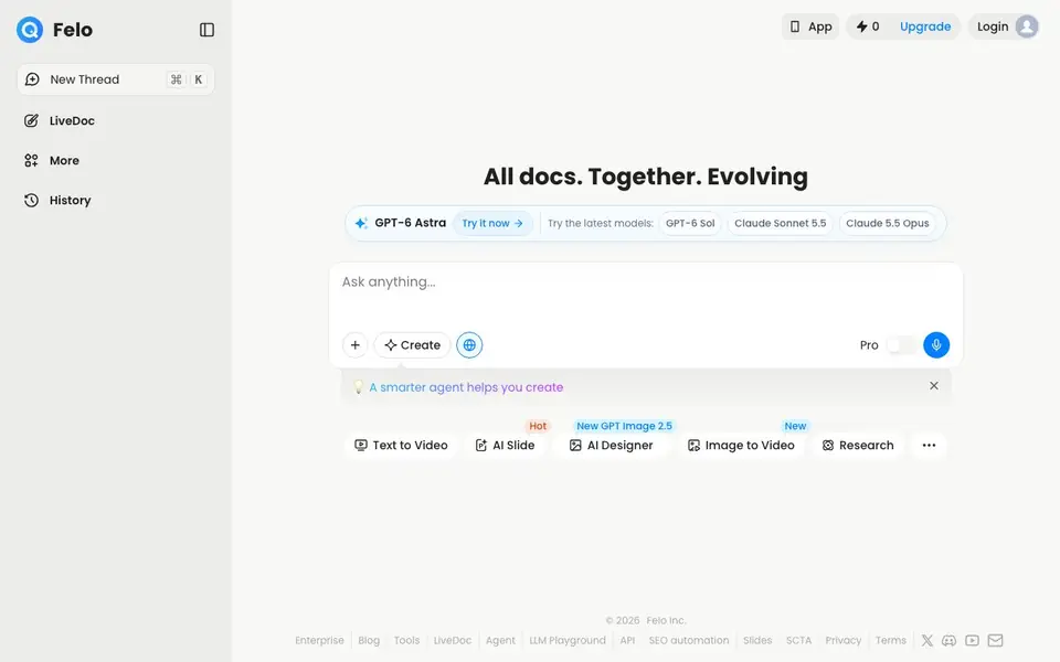 Felo homepage screenshot