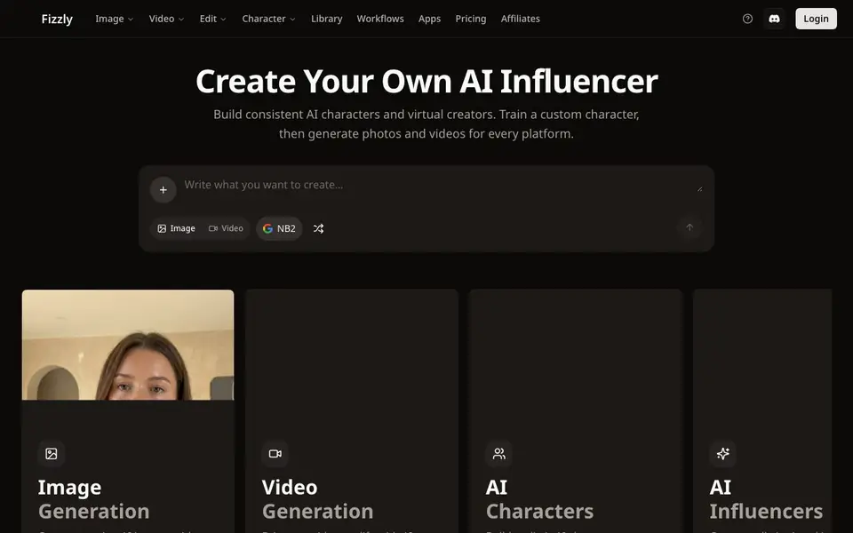 Fizzly AI homepage screenshot