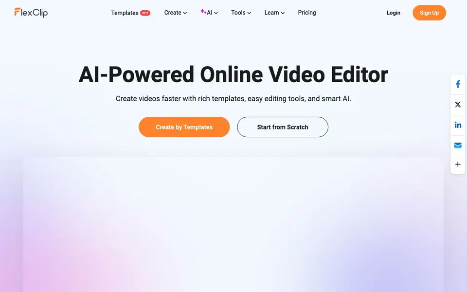 FlexClip homepage screenshot