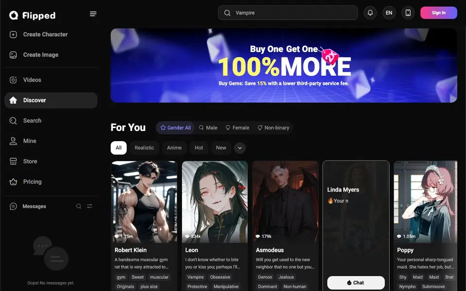 Flipped.Chat homepage screenshot