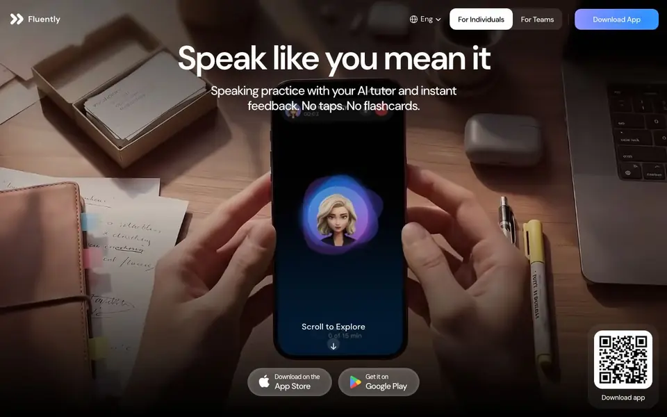Fluently homepage screenshot