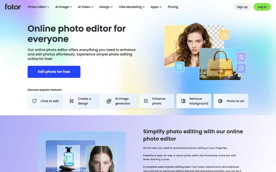Fotor homepage screenshot