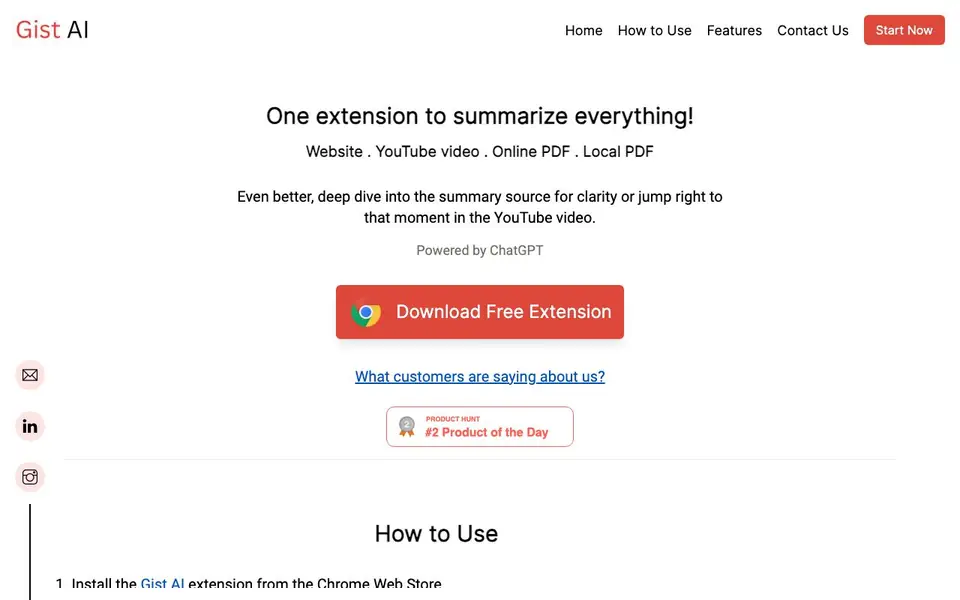 Gist AI homepage screenshot